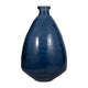Decorative Vase | Pottery Style Balloon Shape | Blue Glazed Glass 19"