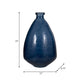 Decorative Vase | Pottery Style Balloon Shape | Blue Glazed Glass 19"
