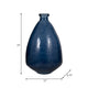 Decorative Vase | Pottery Style Balloon Shape | Blue Glazed Glass 19"