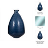 Decorative Vase | Pottery Style Balloon Shape | Blue Glazed Glass 19"