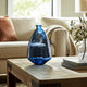 Decorative Vase | Pottery Style Balloon Shape | Blue Glazed Glass 19"