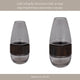 Elegant Decorative Floral Vase w Wood Band | 10" Clear Glass