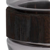Elegant Decorative Floral Vase w Wood Band | 10" Clear Glass