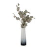 Decorative Flower Vase | 15" Glossy White Blue Glass | Stoic Modern Art