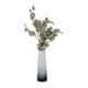 Decorative Flower Vase | 15" Glossy White Blue Glass | Stoic Modern Art