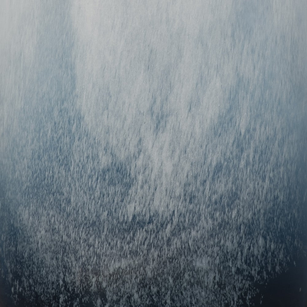 Decorative Flower Vase | 15" Glossy White Blue Glass | Stoic Modern Art