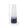 Decorative Flower Vase | 15" Glossy White Blue Glass | Stoic Modern Art
