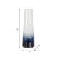Decorative Flower Vase | 15" Glossy White Blue Glass | Stoic Modern Art