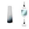 Decorative Flower Vase | 15" Glossy White Blue Glass | Stoic Modern Art