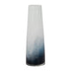 Decorative Flower Vase | 15" Glossy White Blue Glass | Stoic Modern Art