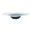 Decorative Centerpiece Bowl | 12" | Dark Blue Waters & White Glass