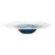 Decorative Centerpiece Bowl | 12" | Dark Blue Waters & White Glass