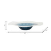 Decorative Centerpiece Bowl | 12" | Dark Blue Waters & White Glass