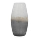 Decorative Flower Vase | 12" Contemporary Ombre Gray White Crackle Glass