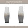 Decorative Flower Vase | 12" Contemporary Ombre Gray White Crackle Glass