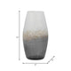 Decorative Flower Vase | 12" Contemporary Ombre Gray White Crackle Glass