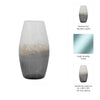 Decorative Flower Vase | 12" Contemporary Ombre Gray White Crackle Glass