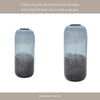 Elegant Ombre Flower Vase | 9" | Black | White | & Blue Clear Glass