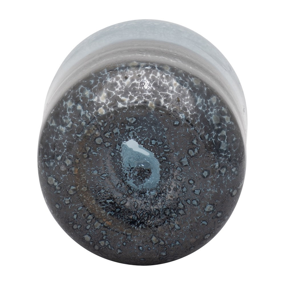 Elegant Ombre Flower Vase | 9" | Black | White | & Blue Clear Glass