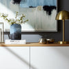 Elegant Ombre Flower Vase | 9" | Black | White | & Blue Clear Glass