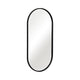 Decorative Oval Wall Mirror | 24x39 Portrait Black Iron Frame | Wood Back