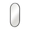Decorative Oval Wall Mirror | 24x39 Portrait Black Iron Frame | Wood Back