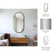 Decorative Oval Wall Mirror | 24x39 Portrait Black Iron Frame | Wood Back