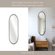 Decorative Oval Wall Mirror | 24x39 Portrait Black Iron Frame | Wood Back