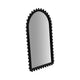 Antique Wall Mirror | 39" Black Beaded Arched Pine Wood Frame