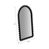 Antique Wall Mirror | 39" Black Beaded Arched Pine Wood Frame