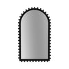 Antique Wall Mirror | 39" Black Beaded Arched Pine Wood Frame