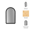 Antique Wall Mirror | 39" Black Beaded Arched Pine Wood Frame