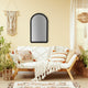 Antique Wall Mirror | 39" Black Beaded Arched Pine Wood Frame