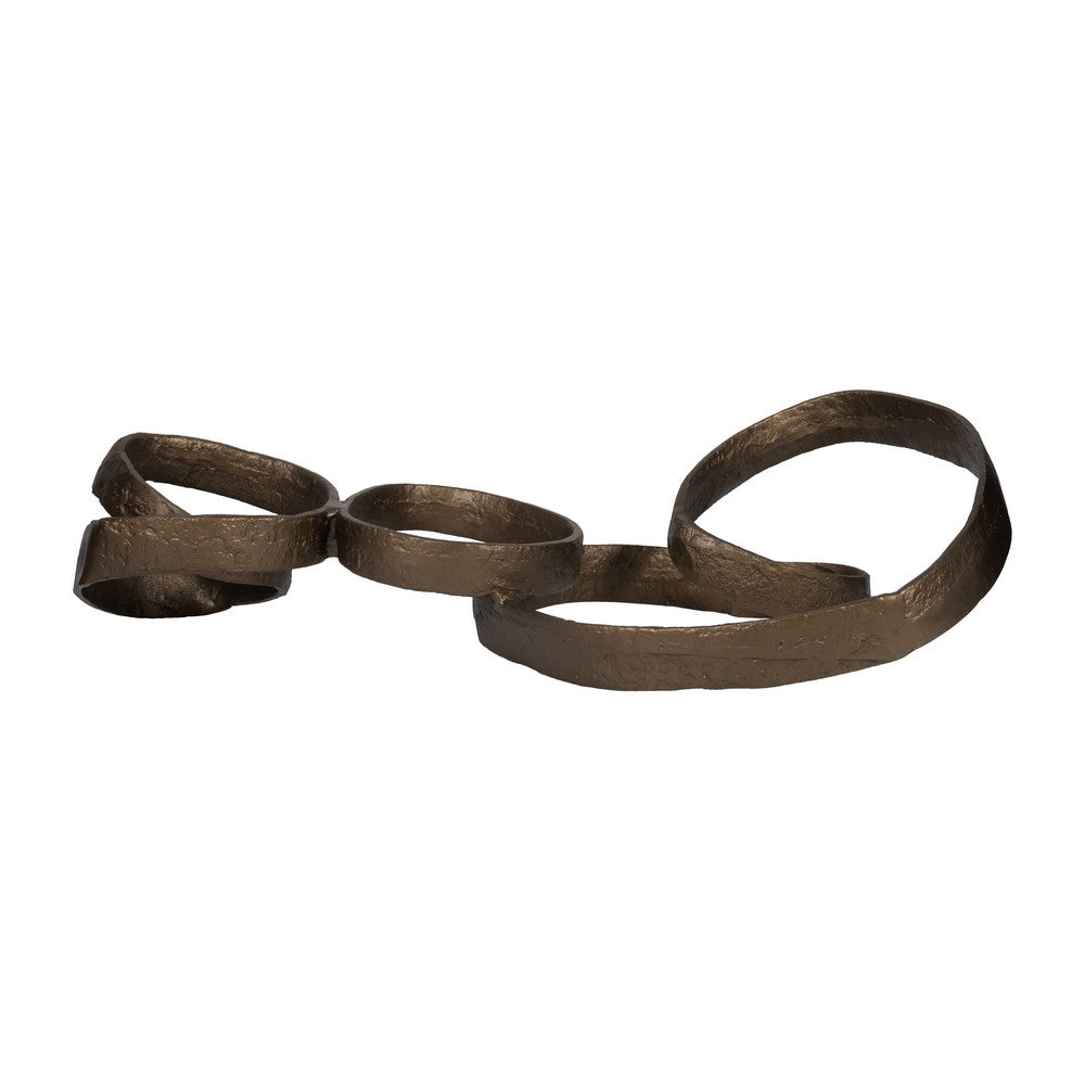 Abstract Tabletop Decor | Looped Design Antique Bronze Aluminum | 30"