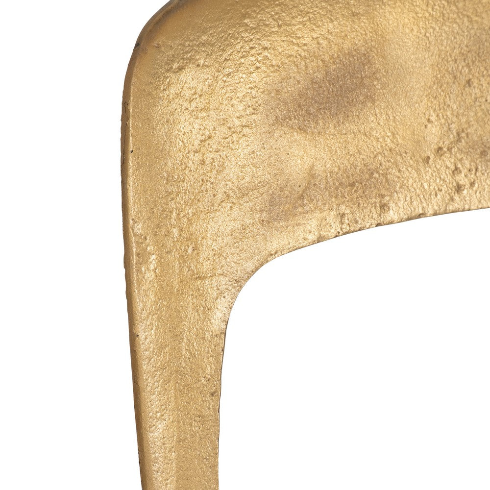 Unique Accent Sculpture Tabletop Decor | 27" Gold Metal | White Marble