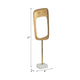 Unique Accent Sculpture Tabletop Decor | 27" Gold Metal | White Marble