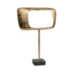 Rhombus Sculpture for Tabletop Decor | 20" Gold Metal | Black Marble
