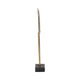 Rhombus Sculpture for Tabletop Decor | 20" Gold Metal | Black Marble