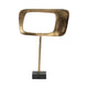 Rhombus Sculpture for Tabletop Decor | 20" Gold Metal | Black Marble