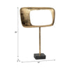 Rhombus Sculpture for Tabletop Decor | 20" Gold Metal | Black Marble