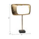 Rhombus Sculpture for Tabletop Decor | 20" Gold Metal | Black Marble