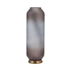 Floral Vase Decor | Blush Pink Frosted Glass | Bronze Detail 20"