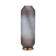 Floral Vase Decor | Blush Pink Frosted Glass | Bronze Detail 20"