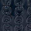 Decorative Jar | Lid w Round Finial | Chain Texture Navy Blue Ceramic
