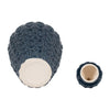 Decorative Jar | Lid w Round Finial | Chain Texture Navy Blue Ceramic