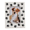 Wyatt 4x6 Portrait Photo Frame | Black Paw Print Border | White Resin