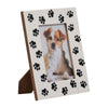 Wyatt 4x6 Portrait Photo Frame | Black Paw Print Border | White Resin