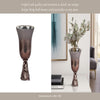 Calyn Accent Vase | Chalice Sculptural Aluminum | Metallic Glass 15"