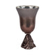 Calyn Accent Vase | Chalice Sculptural Aluminum | Metallic Glass 15"
