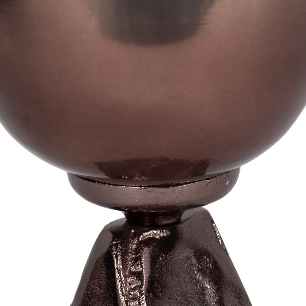 Calyn Accent Vase | Chalice Sculptural Aluminum | Metallic Glass 15"